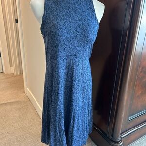 Athleta Navy Textured Midi Dress